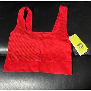 All In Motion Seamless Crop Tank XS Red Sports Bra